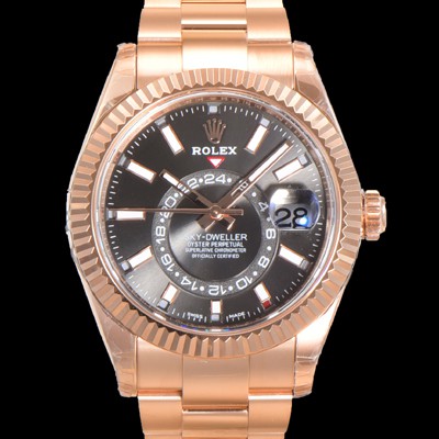 레플리카  [로렉스] 남성용 스카이더웰러 오이스터 퍼페츄얼 오토매틱 Cal.9001타입 42미리 18K 로즈골드 그레이 다이얼 rol5295  