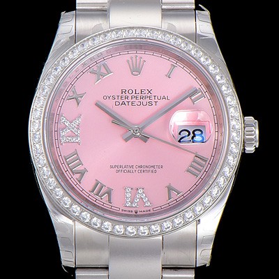 레플리카 [로렉스]남성용 데이져스트 오토매틱 3235무브 보석/큐빅 36미리 핑크다이얼 ROL18984  