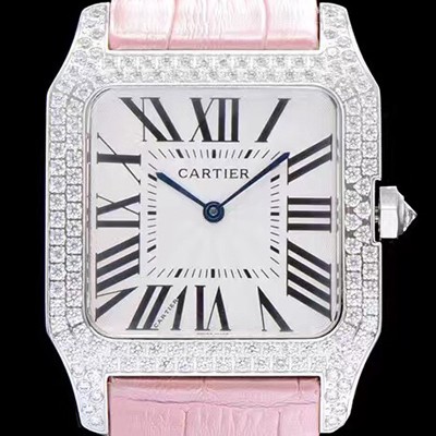 레플리카 [까르띠에] 남성용 산토스 시리즈 화이트 다이얼 쿼츠 무브먼트 CAR0001  