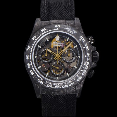 레플리카 [로렉스]남성용 데이토나 포지드카본 40mm 크로노그래프 오토매틱 Cal.4130 무브먼트 스켈레톤 다이얼 rol5371  