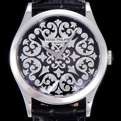 레플리카 [파텍필립]남성용 칼라트라바 인그레이빙 38미리 오토매틱 블랙다이얼 PAT45725  