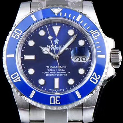 레플리카 [로렉스] 남성용 NEW VIP 버전!!서브마리너 데이트 116619LB-97209 블루 세라믹 베젤 블루 다이얼 야광 인덱스 브레이슬릿 스위스 3135오토매틱 무브먼트 ROL0321  