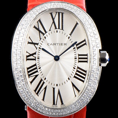 레플리카 [까르띠에] 여성용 베누아 스위스 쿼츠 쥬얼리 베젤 화이트 다이얼 CAR0301  