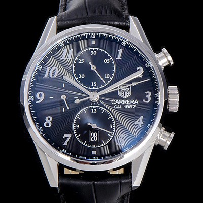 레플리카 [태그호이어] 남성용 까레라 1887 오토매틱 크로노 그래프 블랙 다이얼 TAG73859  