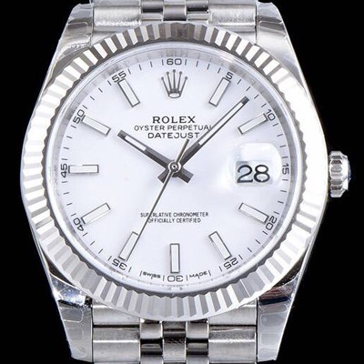 레플리카 [로렉스] 남성용 데이저스트 II m126334-0004 화이트 다이얼 야광 스틱 인덱스 스틸 브레이슬릿 오토매틱 무브먼트 ROL0304  