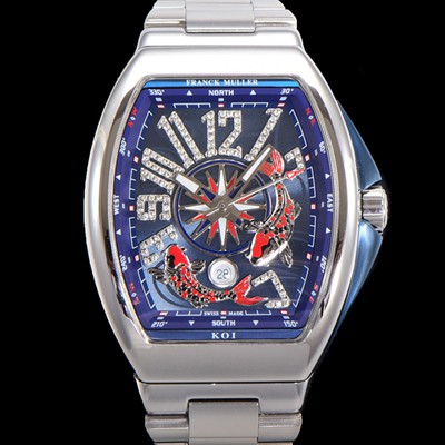 레플리카 [프랭크뮬러] 남성용 뱅가드 오토매틱 ETA2824 타입 45mm 메탈줄 블루다이얼 fra9688  