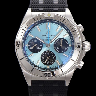 레플리카 [브라이틀링] 남성용 크로노맷 B01 오토매틱 ETA7750-2 타입 42mm 금장시계 우레탄줄 스카이블루다이얼 bre79236  