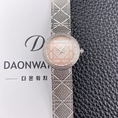 레플리카 
[디올] 여성용 라디드 사틴 25mm 쿼츠 무브먼트 핑크 자게 다이얼 dio1012  