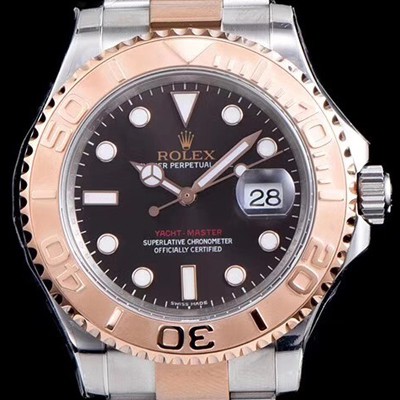 레플리카 [로렉스] 남성용 요트마스터 로즈골드116621 투톤콤비 팩토리 1:1 베스트 에디션 브라운 다이얼 ROL0300  