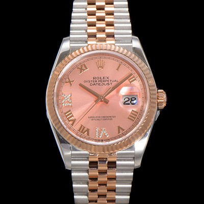 레플리카 [로렉스] 남성용 데이저스트 m126231 18K 로즈골드 로마인덱스 36mm 오토매틱 Cal.3235 무브먼트 핑크 다이얼 rol5364  