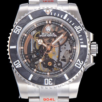 레플리카 [로렉스]남성용 서브마리너 스켈레톤 다이얼 40미리 금장시계 오토매틱 ROL42310  