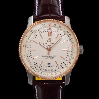 레플리카 [브라이틀링] 남성용 네비타이머 U17326211G1P1 크로노그래프 오토매틱 2824 타입 41mm 가죽줄 화이트 다이얼 bre6043  