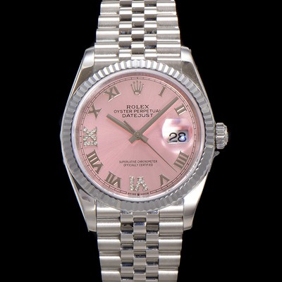 레플리카 [로렉스] 남성용 데이저스트 m126234 로마인덱스 36mm 오토매틱 Cal.3235 무브먼트 핑크 다이얼 rol5358  
