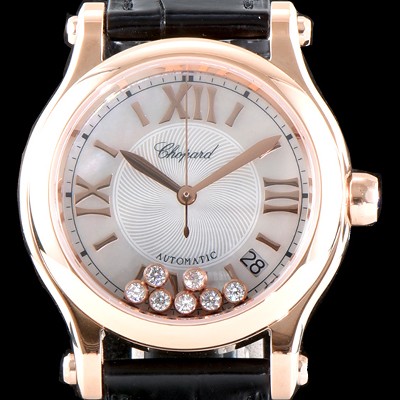 레플리카 [쇼파드] 여성용 베스트셀러!!해피 스포츠 274808-5001 36MM 스테인리스 스틸 다이아몬드UP!! 고급스러운 18K로즈골드 케이스 화이트 다이얼 오토매틱 무브먼트 CHO0240  