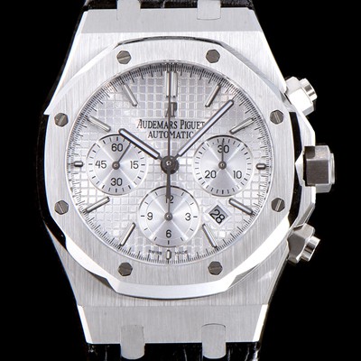레플리카 [오데마피게] 남성용 로얄오크 데일리워치 강추!! 26320ST.OO.1220ST.02 크로노그래프 화이트 실버 와플 다이얼 신형 ETA 7750B-2 신형 레귤레이터 무브먼트 AUD0200  