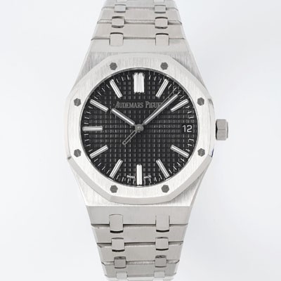 레플리카 [오데마피게] 남성용 로얄오크 셀프와인딩 15510ST.OO.1320ST.07 41mm 오토매틱 Cal.4302 무브먼트 블랙 와플 다이얼 aud6544  