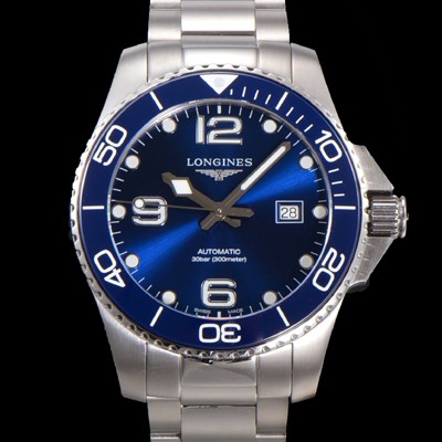 레플리카 [론진] 남성용 하이드로콘퀘스트 L3.781.4.96.6 세라믹 베젤 41mm 블루 다이얼 L888 오토매틱 무브먼트  lon2916  
