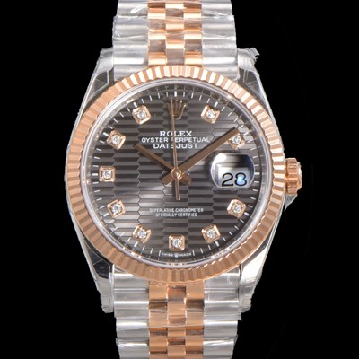 레플리카 [로렉스] 남성용 904L스틸!! 2023신형 데이져스트 36mm II m126231 !! 로즈골드 그레이 다이얼 브레이슬릿 신형 Cal.3235 오토매틱 무브먼트 ROL19325  