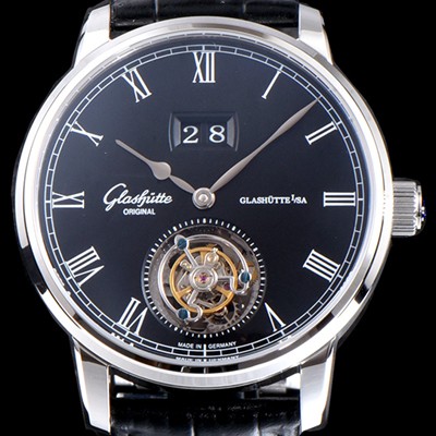 레플리카 [글라슈테 오리지날] 남성용 세나토 1-94-03-04-04-04 데이트 투르비옹 블랙 다이얼 아시안 투어빌론 탑재 무브먼트 GLA4221  