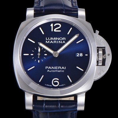 레플리카 [파네라이] 남성용 루미노르 마리나 PAM01393 오토매틱 Cal P.9010 타입 42mm 가죽줄 블루 다이얼 pan64208  