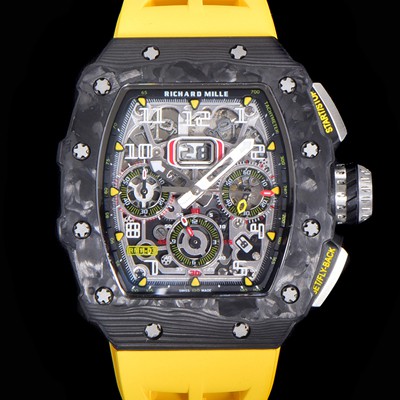 레플리카 [리차드밀레] 남성용 플라이백 RM11-03 오버사이즈 데이트 크로노그래프레드 포지드 카본 케이스 스켈레톤 다이얼 오토매틱 무브먼트 RIC08691  