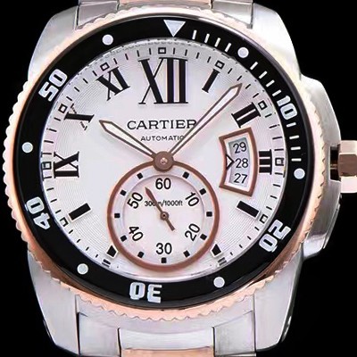 레플리카 [까르띠에] 남성용 칼리브 드 까르띠에 다이버 화이트 다이얼 CAR0051  