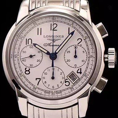 레플리카 [론진] 남성용 마스터 컬렉션 크로노그래프 오토매틱 화이트 다이얼 LON0444  