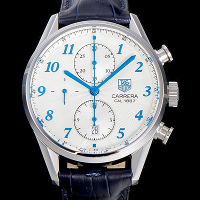 레플리카 [태그호이어] 남성용 까레라 1887 오토매틱 크로노 그래프 화이트 다이얼 TAG73832  