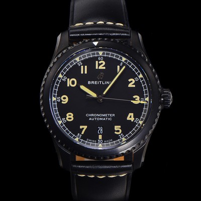 레플리카 [브라이틀링] 남성용 네비타이머 M17314101B1X1 블랙 PVD 코팅 오토매틱 2824 타입 41mm 가죽줄 블랙 다이얼 bre6055  