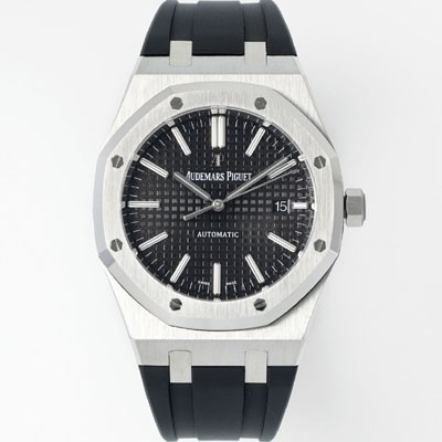 레플리카 [오데마피게] 남성용 15400ST.OO.1220ST.01 로얄오크 41mm 오토매틱 Cal.3120무브먼트 블랙 와플 다이얼 aud6529  