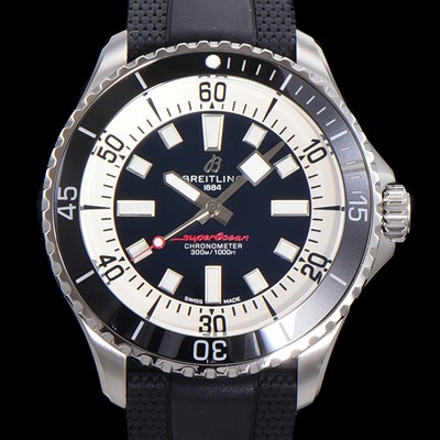 레플리카 [브라이틀링 뉴 다이버워치] 남성용 슈퍼오션 44mm 오토매틱 ETA2824-2 타입 크로노미터 우레탄줄 세라믹베젤 블루다이얼  bre74824  
