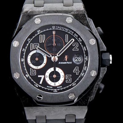레플리카 [오데마피게] 남성용 로얄오크 오프쇼어 1:1 퀄리티 VIP타입 긴자 포지드 카본 에디션 블랙 다이얼 블랙 러버 스트랩 오토매틱 무브먼트 AUD0200  