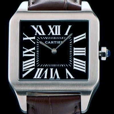 레플리카 [까르띠에] 남여공용 산토스 시리즈 9015 무브먼트 블랙 다이얼 CAR0021  