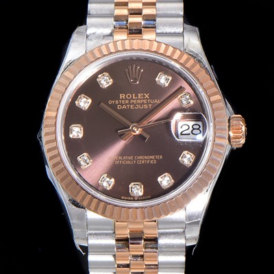 레플리카 [로렉스] 여성용 2021신상 데이져스트 오토매틱 ETA2824-2688 31mm 18K로즈골드 메탈줄 브라운 다이얼rol35714  