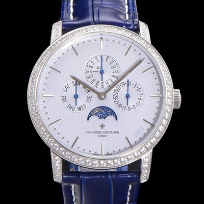 레플리카 [바쉐런콘스탄틴] 남성용 패트리모니 다이아셋팅 논페이즈 오토매틱 1120타입 41mm 가죽줄 그레이다이얼   vac0822  