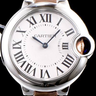 레플리카 [까르띠에] 남성용 발롱블루 드 까르띠에 33mm사이즈 화이트 다이얼쿼츠 무브먼트 CAR0020  
