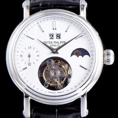 레플리카 [파텍필립] 남성용 그렌드 컴플리케이션 투어빌론 무브먼트 문페이즈 화이트 다이얼 PAT0101  