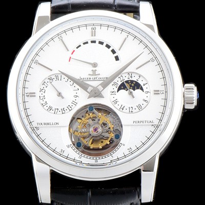 레플리카 [예거르쿨트르] 남성용 마스터 그랑 트래디션 5043480 퀀템 퍼페추얼 화이트 다이얼 아시안 투어빌론 탑재 무브먼트 JAG0411  