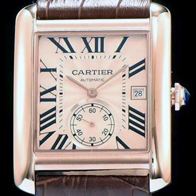 레플리카 [까르띠에] 남성용 탱크 로즈골드 다이얼 오토매틱 무브먼트 CAR0511  