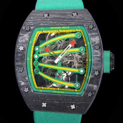 레플리카 [리차드밀레] 남성용 리차드밀 RM59-01 요한블랙 투어빌론 카본재질 51mm 스켈레톤 다이얼 오토매틱 무브먼트 RIC01421  