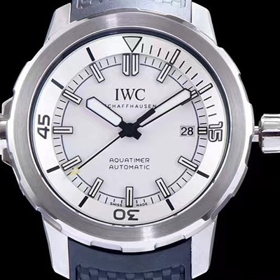 레플리카 [아이더블유씨] 남성용 아쿠아타이머 IW329003 신형 다이버 워치!! 센트럴 해킹 세컨즈 화이트 다이얼 오토매틱 무브먼트 IWC0400  