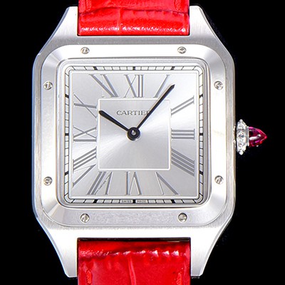 레플리카 [까르띠에]남여공용 산토스 두몽트 쿼츠 커플시계 38미리 43미리/38미리 M/S 실버다이얼 CAR78582  
