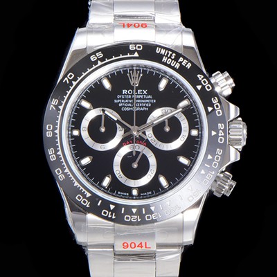 레플리카 [로렉스] 남성용 904L스틸!! 데이토나 116500ln 오이스터 40미리 오토매틱 7750 타입 블랙다이얼 ROL72589  