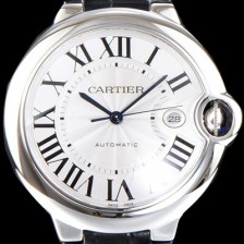 레플리카 [까르띠에] 남성용 2019신상 발롱블루 W69016Z4 42mm 악어가죽 밴드 화이트 다이얼 오토매틱 무브먼트 CAR0500  