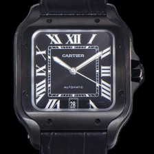 레플리카 [까르띠에]남성용 산토스 더 까르띠에 오토매틱 라지 39미리 블랙다이얼 CAR39166  