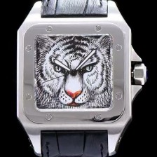 레플리카 [까르띠에] 남성용 산토스 시리즈 백호 다이얼 쿼츠 무브먼트 CAR0500  