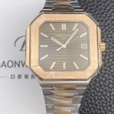 레플리카 [파텝필립] 남성용 큐비투스 데이트 Ref.5821 콤비 18K 로즈골드 45mm 오토매틱 Cal.26-330 SC 타입 브라운 다이얼 pat2259  