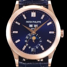 레플리카 [파텍필립] 남성용 컴플리케이션 5396R-015 에뉴얼 캘린더 39MM UP!! 데이-데이트 문페이즈 바게트 컷 다이아몬드 인덱스 네이비 다이얼 Cal.324 S C 오토매틱 무브먼트 PAT0110  