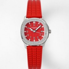 레플리카 [파텍필립] 여성용 아쿠아넛 5067A 35.6mm 스위스 쿼츠 E23-250 S C 무브먼트 레드 다이얼 pat2235  
