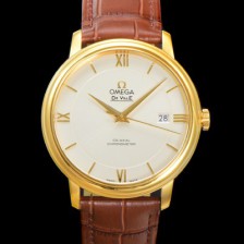 레플리카 [오메가] 남성용 드빌 프레스티지 424.53.40.20.02.002 오토매틱 Cal.2500타입 39.5mm 18K 옐로우골드 가죽줄 화이트 다이얼 omg20206  